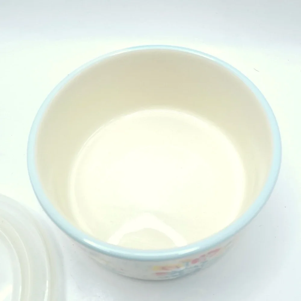The Pioneer Woman Stoneware Storage Bowl Small White Floral Vented Lid Vintage